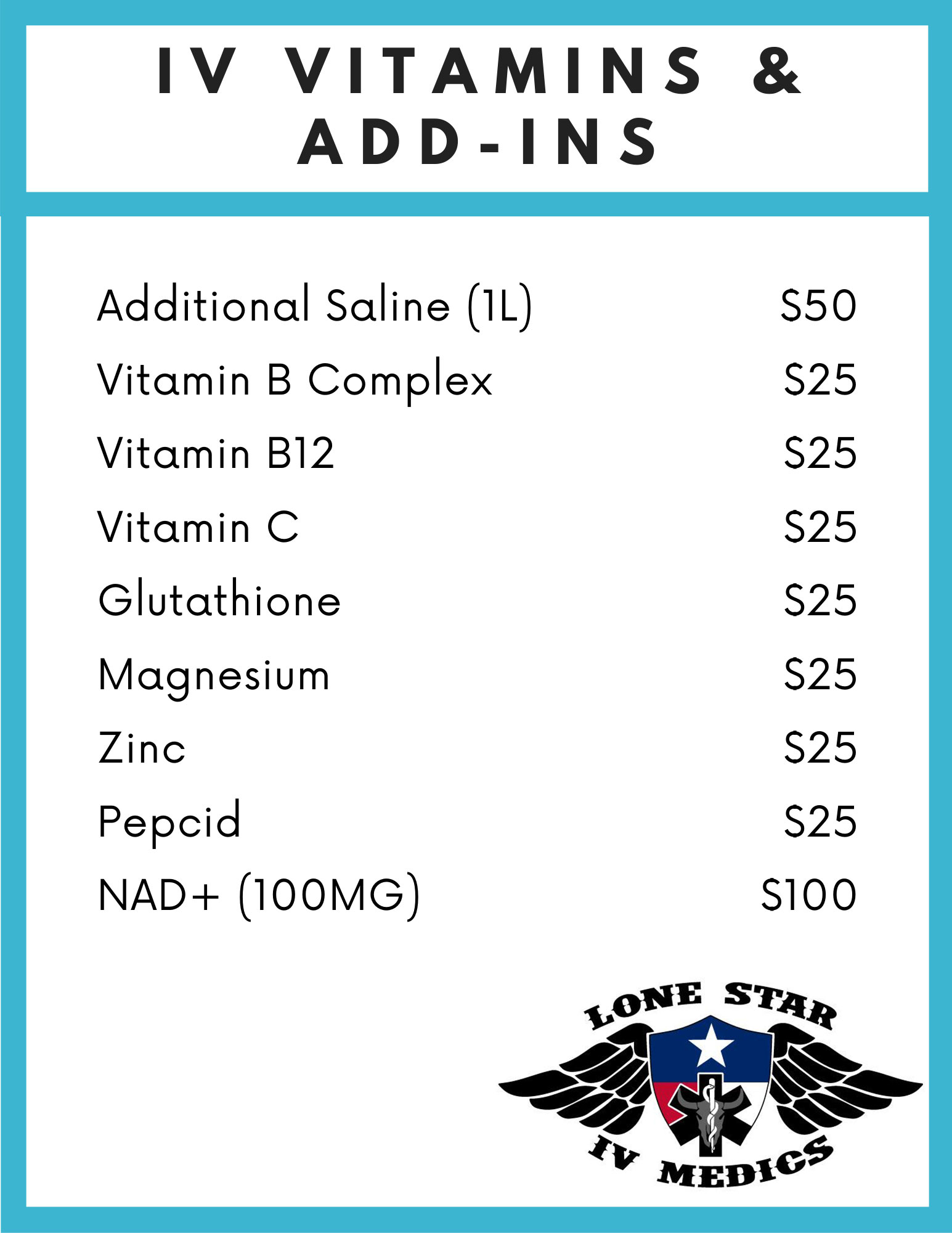 Vitamin Add Ons From Lone Star IV