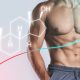 Muscular,Male,Torso,And,Testosterone,Formula,Against,Gray,Background.,Concept