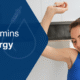 Woman listening to music beside the words Best Vitamins for Energy